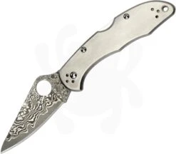 Spyderco Delica 4 Titanium Damascus