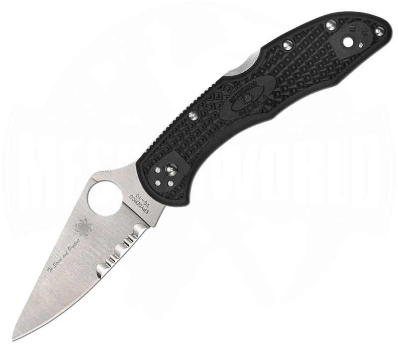 Spyderco Delica 4 Thin Blue Line Combo