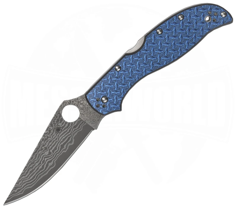 Spyderco Stretch 2 XL Blue Nishijin Damast